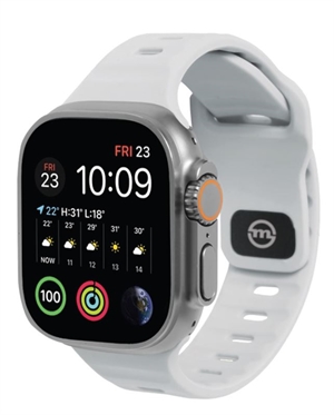 Mobile Origin - Hvid Silikone Rem til Apple Watch 49/45/44 & 42mm