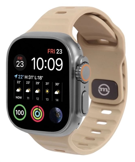 Mobile Origin - Beige Silikone Rem til Apple Watch 49/45/44 & 42mm