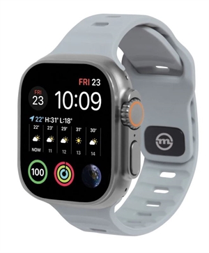 Mobile Origin - Grå Silikone Rem til Apple Watch 49/45/44 & 42mm
