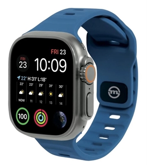 Mobile Origin - Blå Silikone Rem til Apple Watch 49/45/44 & 42mm