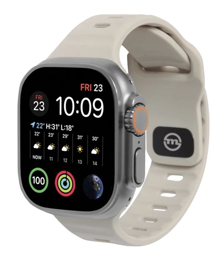 Mobile Origin - Lys Sand Silikone Rem til Apple Watch 49/45/44 & 42mm