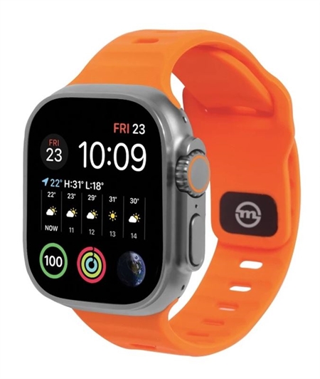 Mobile Origin - Orange Silikone Rem til Apple Watch 49/45/44 & 42mm