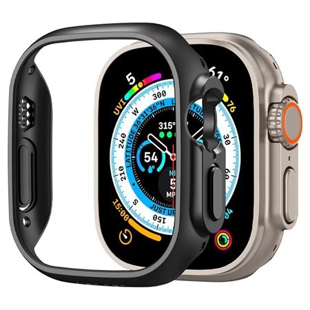 Spigen - Sort Thin Fit beskyttelse til Apple Watch 9/8/7 45mm