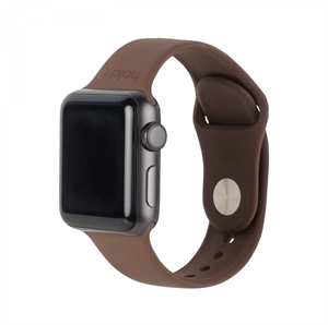 Holdit - Mørk Brun Silikone Rem til  Apple Watch 41/40 & 38mm