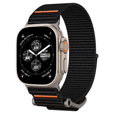 Spigen - Sort DuraPro Flex Ultra Nylon rem til Apple Watch 49/45/44 & 42mm